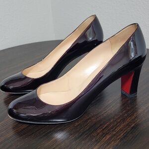 Christian Louboutin Lade Gena 85 Patent Leather Pumps Redbottoms